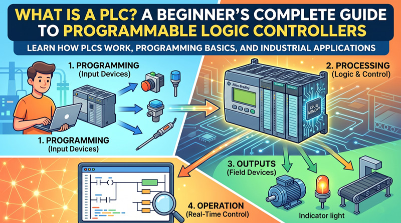 ¿Qué es un PLC? Guía completa para principiantes sobre controladores lógicos programables.