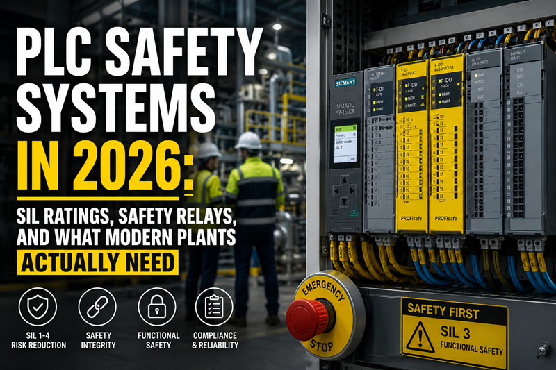 Sistemas de seguridad PLC en 2026: clasificaciones SIL, relés de seguridad y lo que realmente necesitan las plantas modernas.