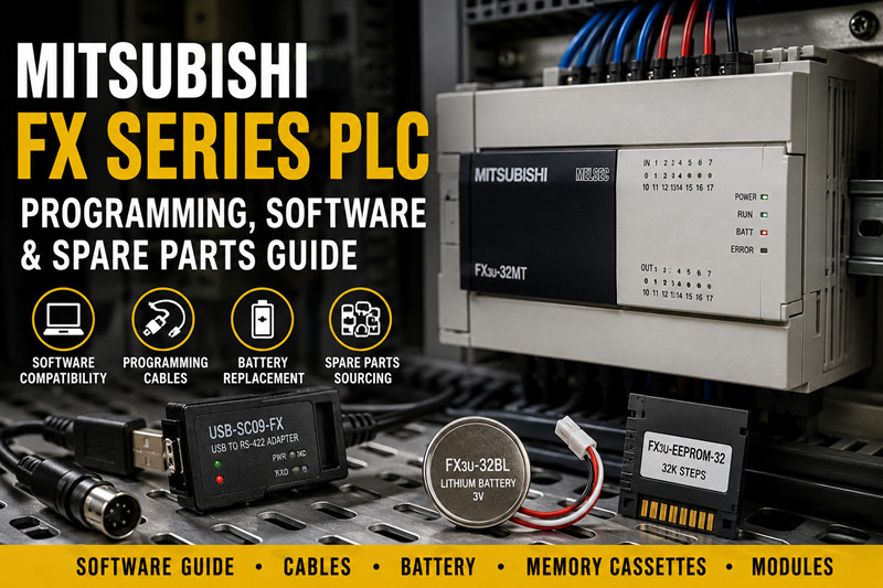 PLC Mitsubishi Serie FX: Guía de programación, software y repuestos