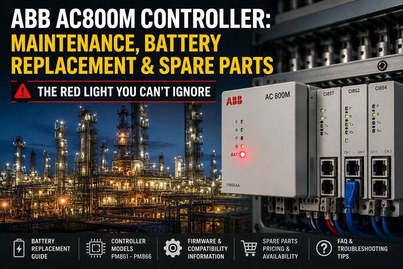 Controlador ABB AC800M: Mantenimiento, reemplazo de batería y repuestos