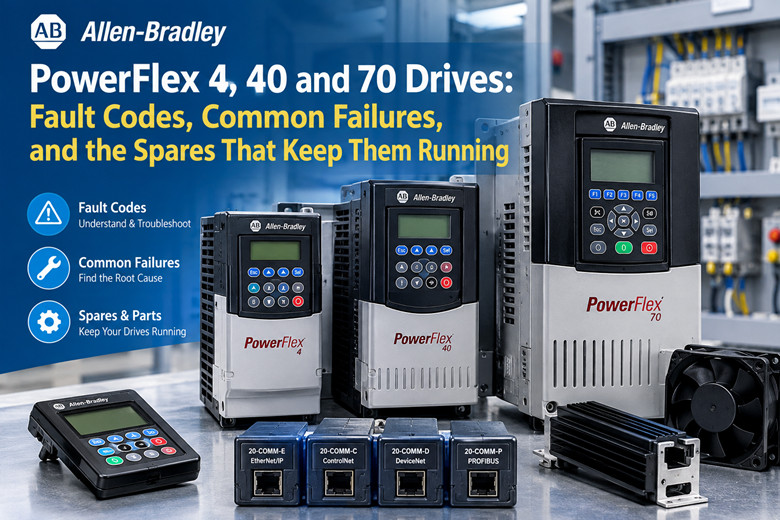 Variadores PowerFlex 4, 40 y 70: Códigos de error, fallos comunes y repuestos para su correcto funcionamiento.