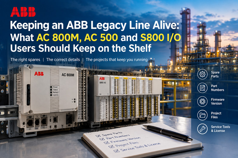 Cómo mantener viva una línea heredada de ABB: qué componentes de E/S AC 800M, AC 500 y S800 deberían tener a mano.